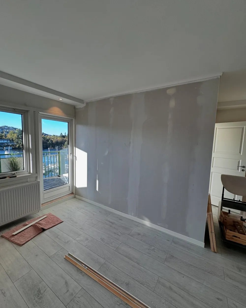 Gipsplater på plass